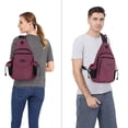 thumbnail image 6 of Mosiso Canvas Sling Bag Backpack Travel Hiking Outdoor Sport Daypack Bag Multipurpose Crossbody Shoulder Bag for Women Men, 6 of 7