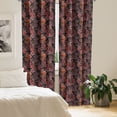 thumbnail image 2 of Ambesonne Flower Curtains, Japanese Vivid Florals, Pair of 28"x63", Black Orange Mustard, 2 of 5