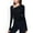 Black, variant on Women's One-Shoulder Athletic Long Sleeve Top with Ruched Front Detail - Medium, Khaki