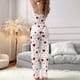 thumbnail image 5 of Pijama de Dos Piezas con Top Corto con Estampado de Corazones y Pantalones Anchos para Mujer. Ropa de Dormir para Estar en Casa. Amor Rojo L, 5 of 9