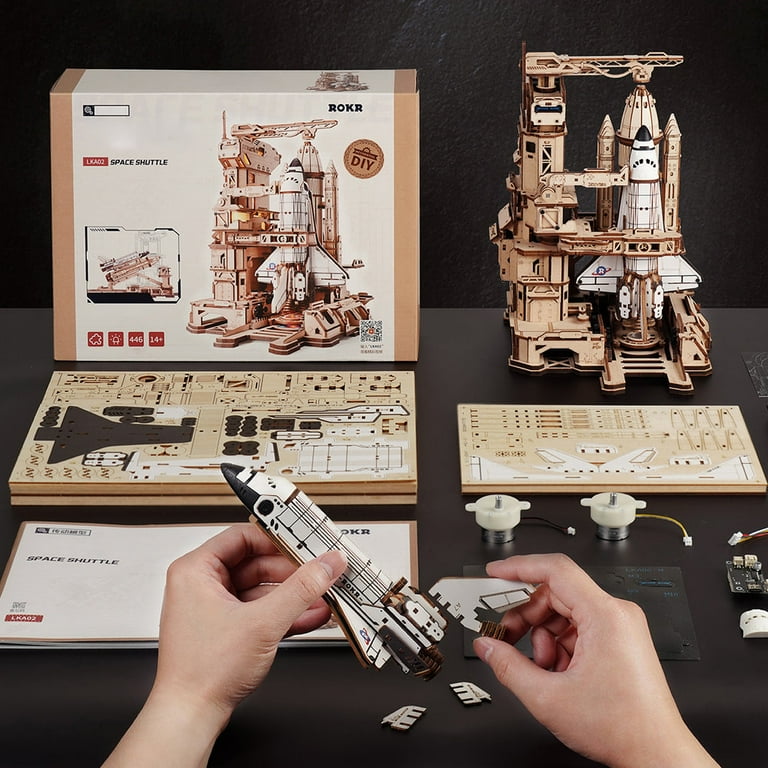 ROKR Space Shuttle 3D Wooden Puzzle, 1:420 Scale Mechanical