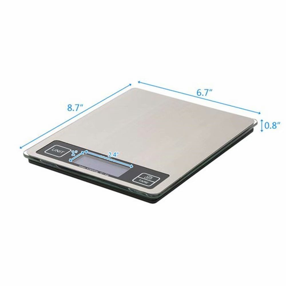 Digital kitchen scale with 1 gram (0.04 oz) resolution, 10+ lb