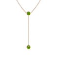 thumbnail image 1 of Angara Collier Péridot Naturel - Collier Style Lariat Péridot Rond 1.1 ct en Or Rose 14K pour Femmes, 1 of 8
