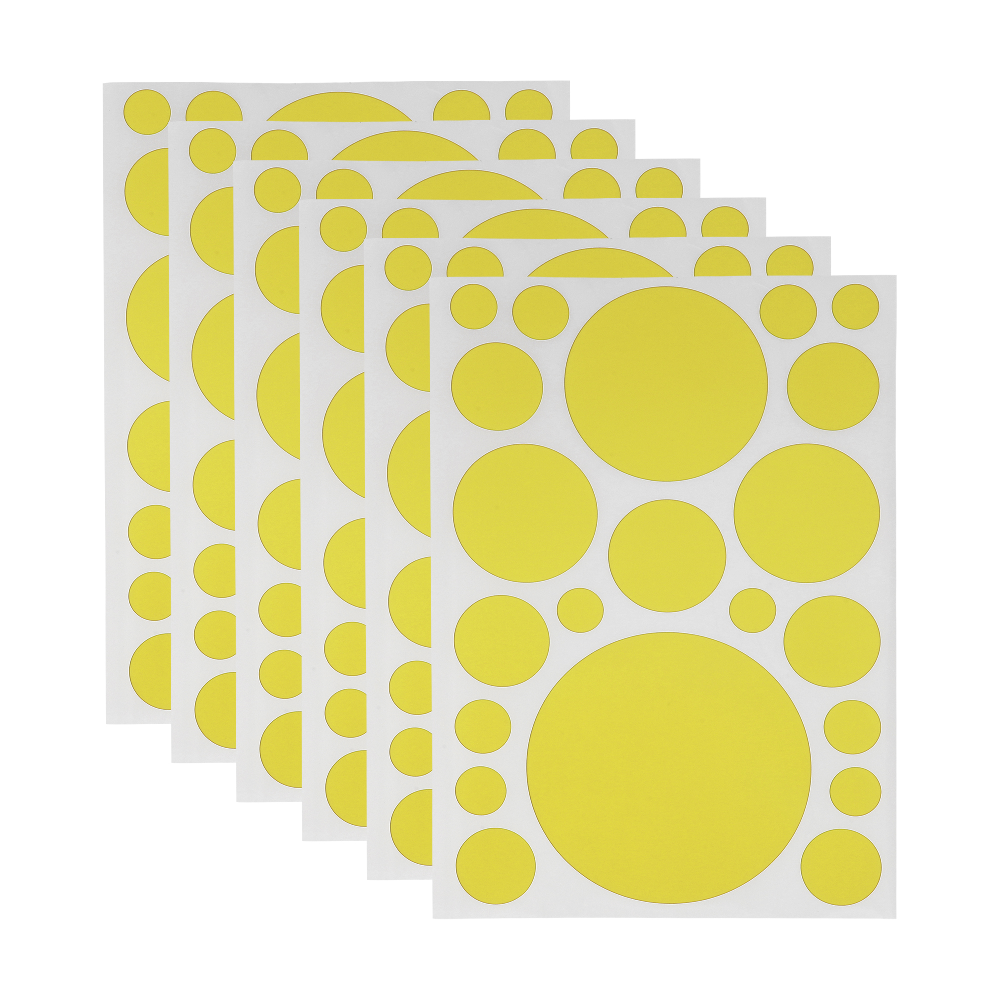 Unique Bargains Mall Large Round Dots Gift Stickers 6PCS Yellow
