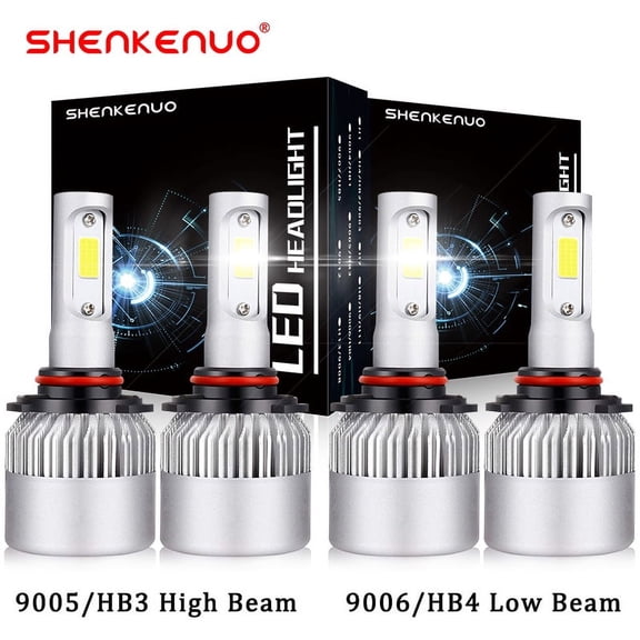 4pcs 9005 9006 LED Headlight Bulbs High Low Beam For Chevy Silverado Suburban 6000K super bright White