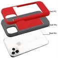 thumbnail image 5 of Apple iPhone 11 PRO MAX Wallet Phone Case Protective Cover with 3 Cedit Cards ID Holder Slots [Slim] Heavy Duty Shockproof Hybrid Rubber Hard PC + TPU Armor RED Case Cover for iPhone 11 Pro Max, 5 of 8