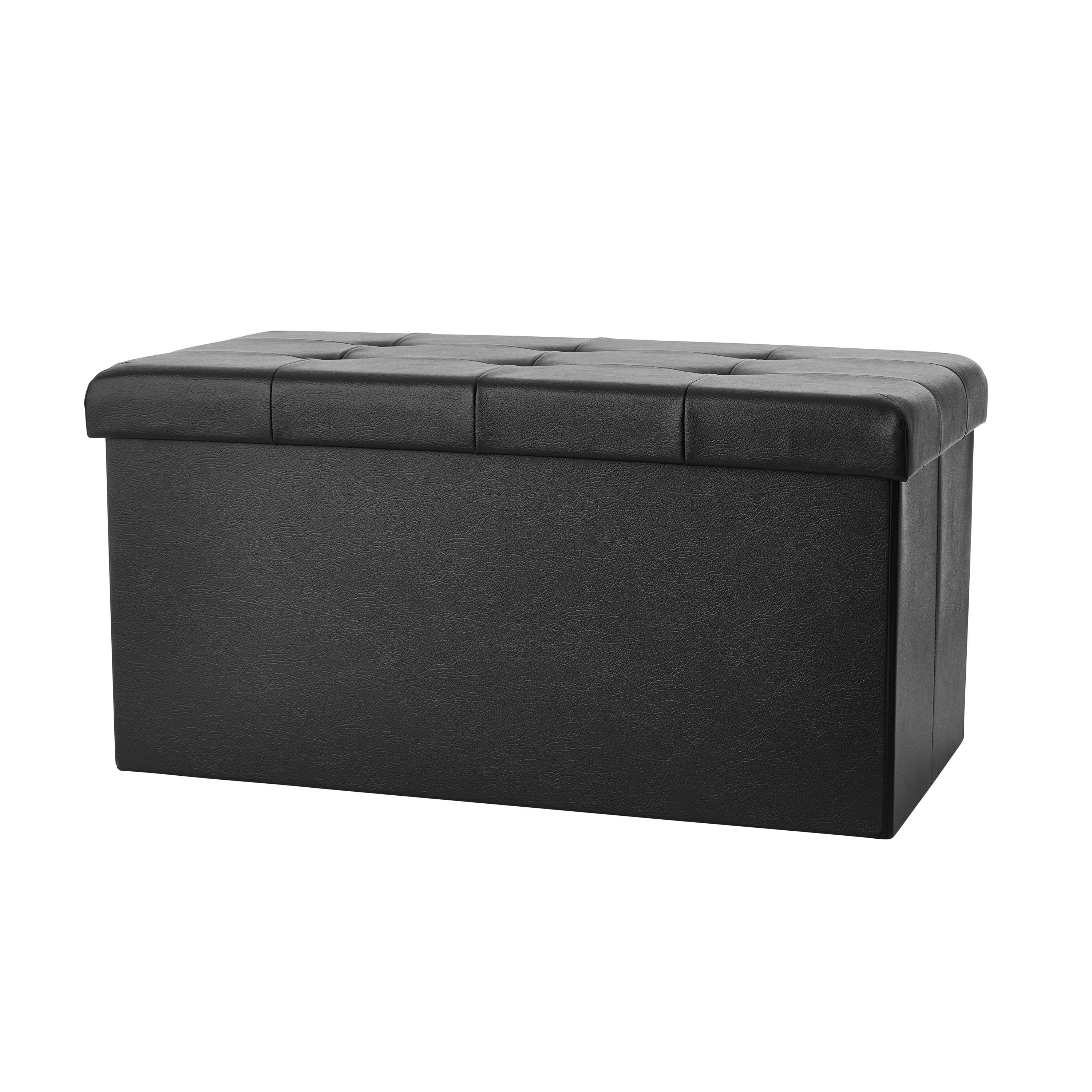 Mainstays 30 in Collapsible Storage Bench, Black photo 2