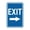 Blue, variant on Portrait Round Exit Right Arrow Sign (Light Grey / Burgundy) - Small 4" x 6"
