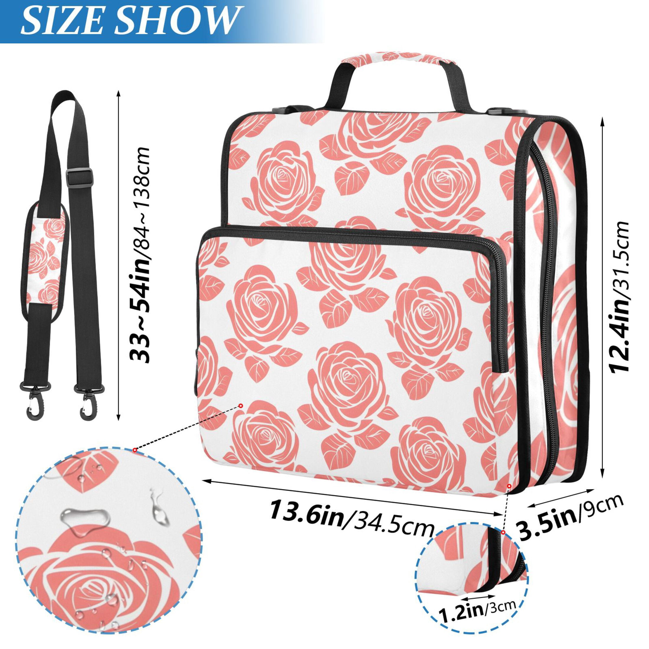 ALAZA Zipper Binder Rose Flower 3 Ring Trapper Keeper File Folder Organizer Bag