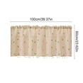 thumbnail image 3 of COM1950s Linen Curtains for Windows, Semi Sheer Light Filtering Short Curtains, 23.6x39.4 Inch Bedroom & Kitchen Valances, Polyester, Set of 1, 3 of 7