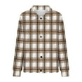thumbnail image 5 of Mceream Women's Ribbed Knit Shacket Button Down Plaid Jackets Long Sleeve Sweater Shirts Fall Winter Trendy Cardigans Plus Size Winter Warm Outwear Chaqueta De Invierno Para Mujer Khaki S, 5 of 5
