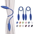 thumbnail image 1 of 2 Pack DIY Twist Curtain Tiebacks Creative Decorative Crystal Drape Tie Backs European Style Random Modelling Curtain Holdbacks for Home & Office Window Blackout & Sheer Drapery (Royal Blue), 1 of 8
