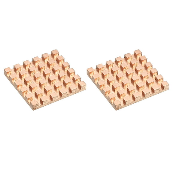 Uxcell Heatsink Kit Pure Copper 25x25x3mm for IC Chip MOS Memory Heat Dissipation with Thermal Pads Pack of 2