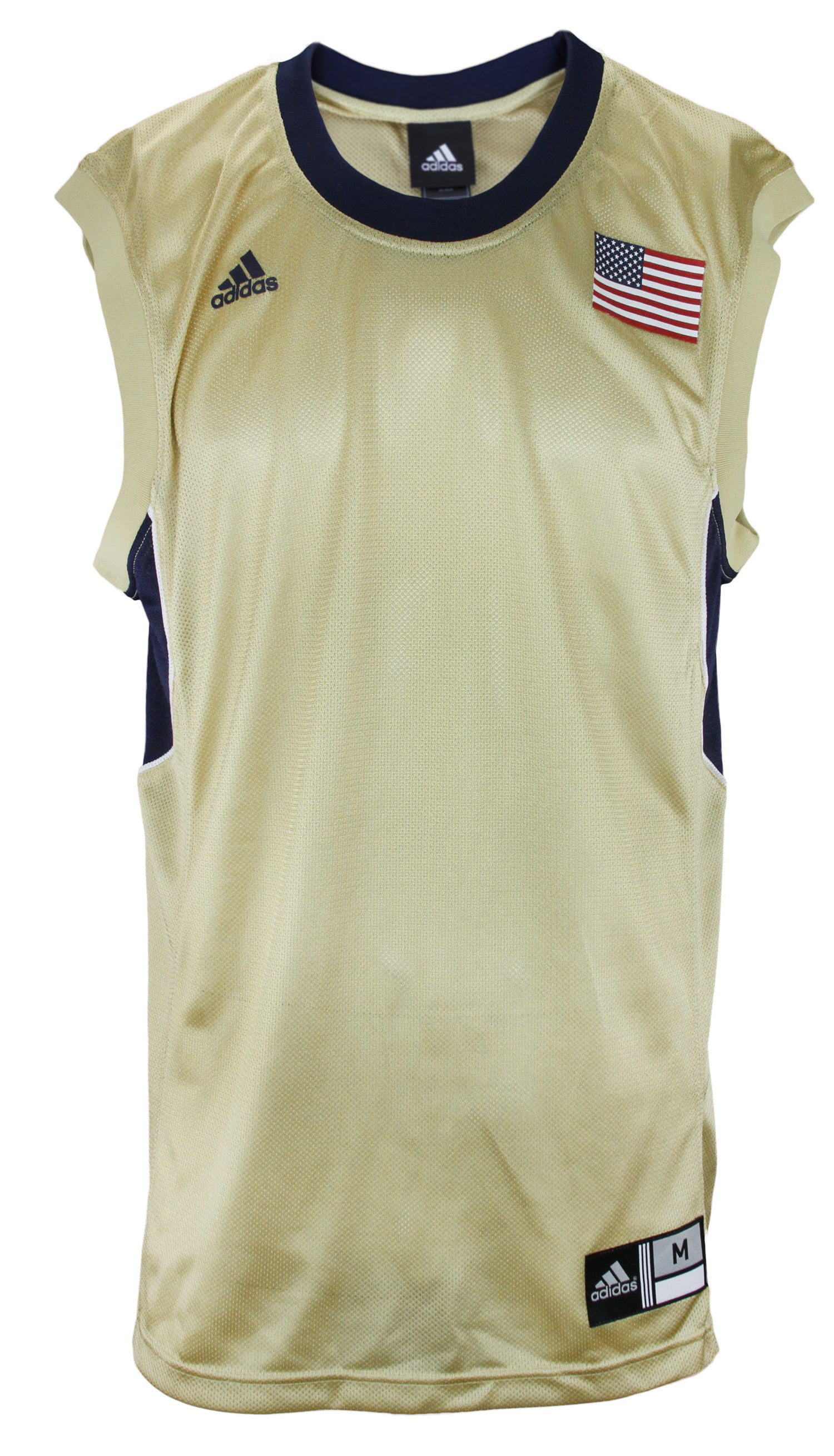 symptom have tillid Perfekt Adidas Men's Blank Basketball USA Flag Sleeveless Performance Jersey, Gold  - Walmart.com