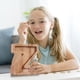thumbnail image 5 of Piggy-Bank for Kids Boys Girls Large Piggy Banks 26 English Alphabet Letter,Personalized Wooden,Transparent Money Saving Box (1 Pc), 5 of 9