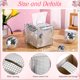 thumbnail image 2 of Funda de caja de papel de bola de discoteca, cuadrada, con lentejuelas plateadas, para cubos de papel decorativo, con purpurina, organizr de cubos para baño, encimera, mesa, mesas de, 2 of 3