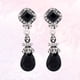 thumbnail image 4 of Clips para pendientes vintage sin pinzas para orejas perforadas Pendientes largos para mujer (negro), 4 of 4