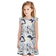 thumbnail image 1 of Fotbe Sea Animal Vestido de Dormir para Niñas de 3 a 10 Años, Mangas Cortas, Estilo Princesa, Pijama Camisón con Mangas Voladas-Small, 1 of 6