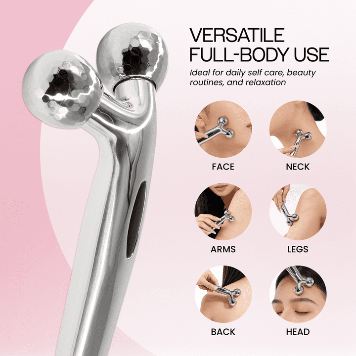 Beauticom  (Quantity: 3 Pieces) Handy Manual Facial Beauty Care Massager, 3D Face Massager Roller Anti-Aging Reducing Wrinkle Face Lifting