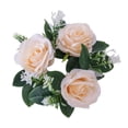 thumbnail image 2 of Candelabro de vela con rosas artificiales y corona pequeña para puerta, celebración especial, champán., 2 of 7