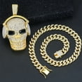 thumbnail image 2 of Hip Hop Cool Dominating Skull Pendant Necklace 13mm with Cuban Chain High Quality Crystal Iced Out Bling Hip Hop Jewelry Necklaces Street Dance Accessories Fashion Creative Gifts, 2 of 6