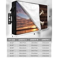 thumbnail image 7 of Outdoor TV Cover 52 to 55 Inch Weatherproof, Horror Vintage Waterproof TV Screen Protector for Outside Decor with Zipper and Pocket 52"L x 30"H , Skull Wood Texture Head Scarf White Brown, 7 of 7