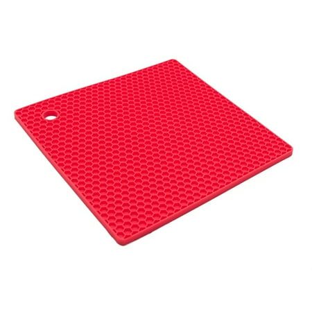 Silicone Square Heat Insulation Place Mat Anti-scalding Coaster Honeycomb Anti-slip Mat High Temperature Resistant Waterproof Teapot (Best Place To Measure Temperature)