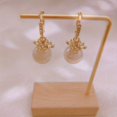 thumbnail image 1 of Gorgeous Flower Zircon Hoop Earrings - Perfect for Women's Weddings, Engagements & Valentine's Day Gifts!, 1 of 4