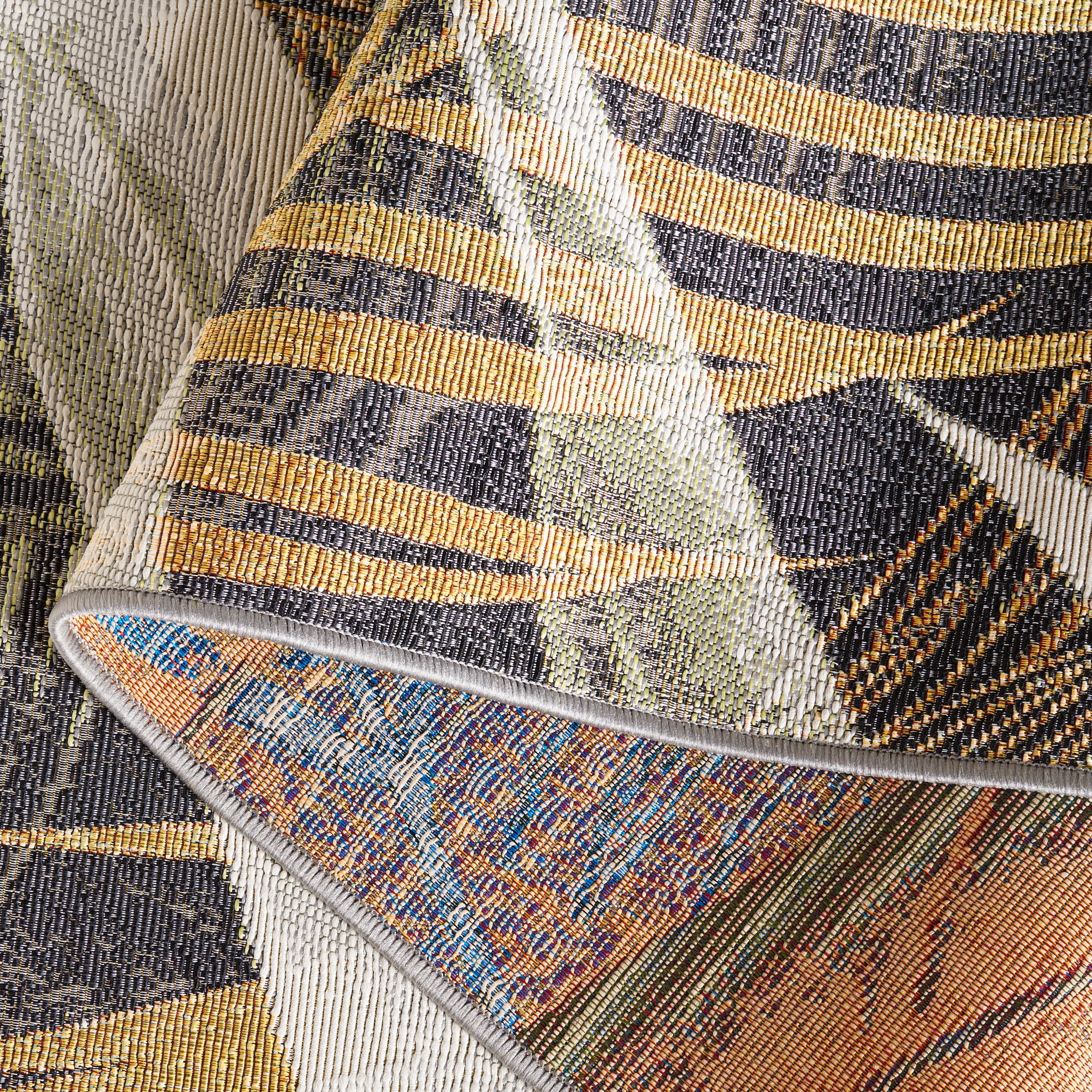 SAFAVIEH Barbados Klara Botanical Indoor/Outdoor Area Rug, Black Green/Gold, 6'6" x 6'6" Square