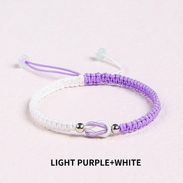 Xihbxyly Pulseras de La Amistad Tejidas a Mano, Elegante Diseño Ajustable, Cuerda Suave con Cuentas Plateadas, Regalo Perfecto para Aniversarios, Cumpleaños, San Valentín, Todas Las Edades.