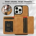 thumbnail image 2 of Dteck for Apple iPhone 12 Pro Max Detachable Wallet Case, Shockproof Embossed with Card Holders for Women Men Magnetic PU Leather RFID Blocking Flip Kickstand Cover, brown, 2 of 8