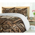 thumbnail image 4 of Ambesonne Rustic Duvet Cover Set, Medieval Cottage Scene Art, Calking, Grey Teal Brown, 4 of 6