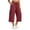 Red, variant on Eagokdc Lightweight Capri Pants for Women Loose Cotton Casual Sports Summer Wide Leg Capris With Pocket Size S-5XL