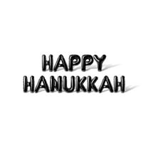 Letter Balloons - HAPPY HANUKKAH 16" Inch Alphabet Letters Foil Mylar Balloon Christmas Party Banner (Black)