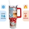 thumbnail image 3 of Christmas Tumbler 40 oz Tumblers with Handle and Straw Farmhouse Red Snowman Stainless Steel Insulated Coffee Cups Mugs Xmas Gifts Stuff Decor for Women Girls, 3 of 7