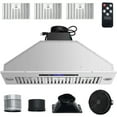 thumbnail image 1 of KFFKFF Integrated Kitchen Extractor, 900CFM Quad-Speed, 36 Inch Constructed from Stainless Steel, Equipped with Touch & Remote Control LED Illumination and Baffle Filters, ETL Certified, 1 of 9