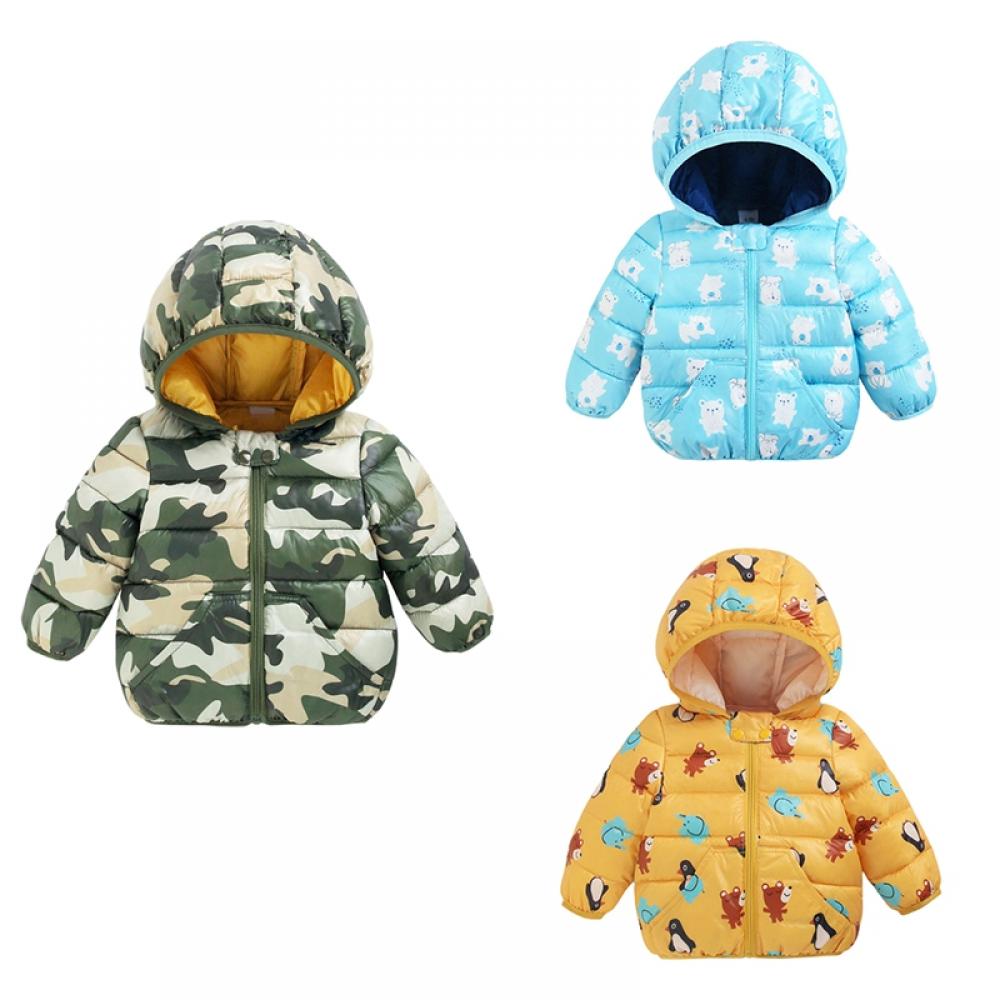 Children's Long-Sleeved Casual Jacket Cartoon Hooded Down Jacket Autumn and Winter Coat 6M-5T - image 2 of 5