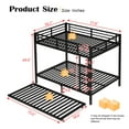thumbnail image 2 of Full over Full Metal Bunk Bed with Twin Trundle, Heavy Duty Frame, Black, 2 of 8
