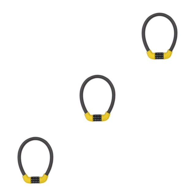 Decodeary Bike Lock Universal Anti-theft Locks Padlock Electric Vehicle Accessories Long/Yellow 3Set