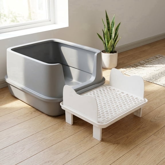 Litter Catching Step for Cat Litter Box, Litter Trap Stool for Automatic Litter Box Self Cleaning, Litter Collection Stairs, Litter Catcher Ramp for Old Geriatric Senior Cat or Kitten