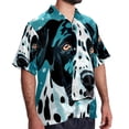 thumbnail image 2 of Spotted Dog Men's Casual Printed Hawaiian Poplin Button Down Short Sleeve Beach Shirt Unisex, 2 of 6