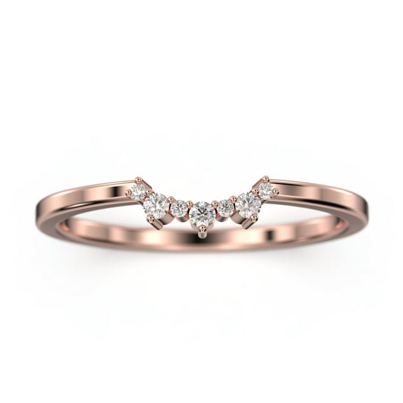 0.10ct Diamond Moissanite 10K Rose GoldWedding Band