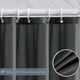 thumbnail image 2 of Shower curtain 200x200 cm with 12 hooks, extra wide, weighted, mildew resistant, dark blue, waterproof, large shower curtain, polyester fabric, 2 of 4