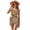 Leopard Brown, variant on Xixirimido Axolotl Daisy Pink Print Girls One Piece Swimsuits Cutout Bathing Suit with Cover Up Skirt Quick Dry Beach Swimwear with Adjustable Strap, Size 7-8 Years
