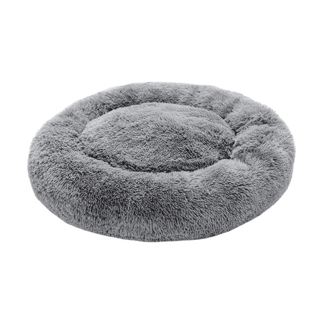 Cama para Perros Cama para Mascotas Antiestres Redonda Esponjosa Cómoda Afelpada (Small, LIGHT GRAY)