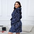 thumbnail image 7 of Hpapadks Robes for Women Nightgown Warm Flannel Nightgown Thickened Bathrobe Christmas Deer Fashion Warm Large Size Nightgown Womens Nightgown Dark Blue XXL, 7 of 7