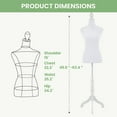 thumbnail image 3 of Mannequin Body Female, Dress Form Mannequin Torso Manikin with 49.6-63.4 inch Height Adjustable Wooden Tripod Stand, High Density Foam Portable Display Mannequin for Sewing Dress Display, White, 3 of 7