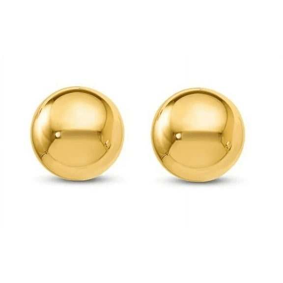 14K Yellow Gold Polished Round Ball Stud Earrings 5mm Gold Ball Earrings for Women