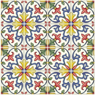 InHome Tuscan Tile 10 in. x 10 in. Peel and Stick Resin Backsplash Tiles (4-Pack)