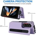 thumbnail image 4 of for Samsung Galaxy Z Fold4 Wallet Case with S Pen Holder, Double Magnetic Clasp with Kickstand Phone Case Cover with ID Card Slots for Samsung Galaxy Z Fold 4 SKB Purple, 4 of 18